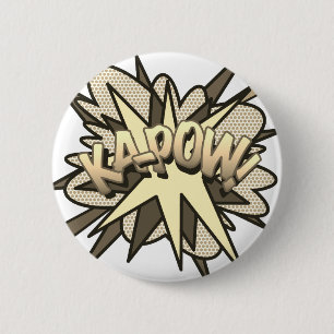 Stripboek Pop Art KA-POW!  Ronde Button 5,7 Cm