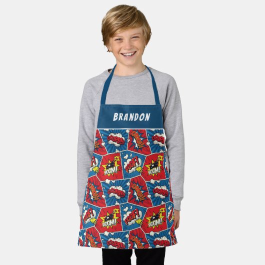 Stripboek Pop Art Kinder Schort (Gedragen)
