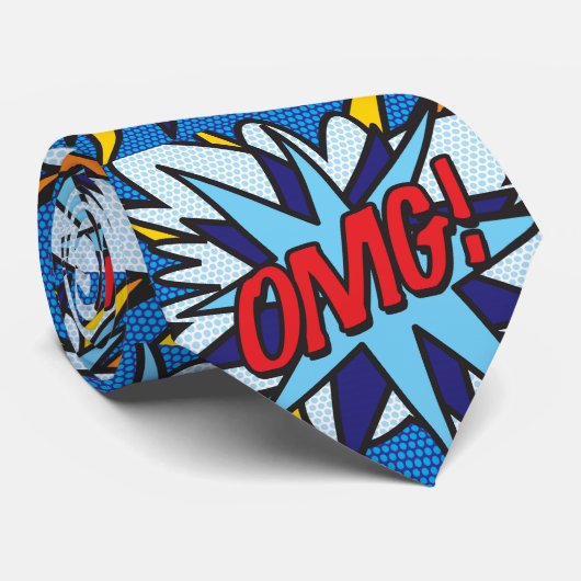 Stripboek Pop Art OMG Superheld Stropdas (Opgerold)