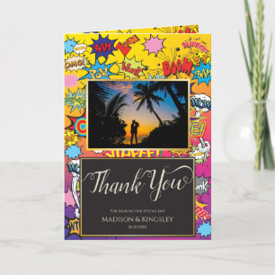 Stripboek Pop Art 💥🎉 Ongelooflijke bruiloft Bedankkaart