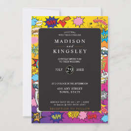 Stripboek Pop Art 💥🎉 Ongelooflijke bruiloft Kaart