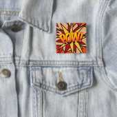Stripboek Pop Art POW! Vierkante Button 5,1 Cm (In situ)
