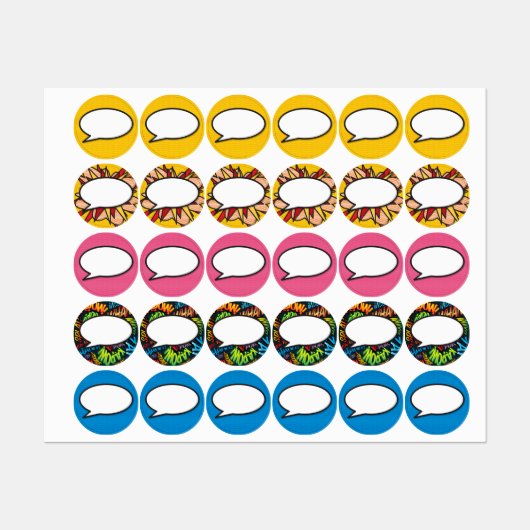 Stripboek Pop Art Praatwolk Labels (Vel)