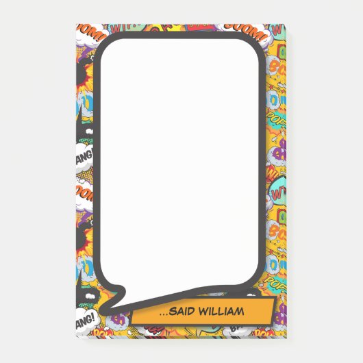 Stripboek Pop Art Praatwolk Post-it® Notes (Voorkant)