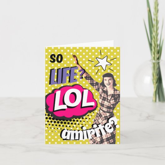 Stripboek Pop Art Retro Dame Grappig Bedankkaart (Voorkant)