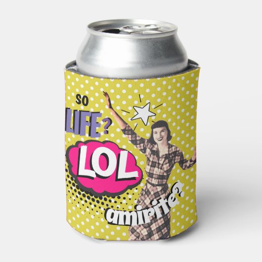 Stripboek Pop Art Retro Dame Grappig Blikjeskoeler (Blikje Voorkant)