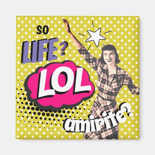 Stripboek Pop Art Retro Dame Grappig Magneet (Voorkant)