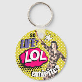 Stripboek Pop Art Retro Dame Grappig Sleutelhanger (Achterkant)