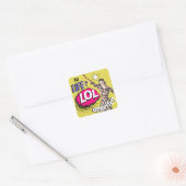 Stripboek Pop Art Retro Dame Grappig Vierkante Sticker (Envelop)