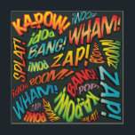Stripboek Pop Art SOUNDS Hout Afdruk<br><div class="desc">STRIPBOEK POP ART KLINKT HOUTPRINT. Cool,  trendy en leuke stripboek pop art design dat de wham,  zap,  pow in uw huis en uw dag zet. Ontworpen door ComicBookPop© op www.zazzle.com/comicbookpop*</div>