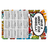 Stripboek Pop Art Speech Bubble 2018 Kalender Magneet (Horizontaal)