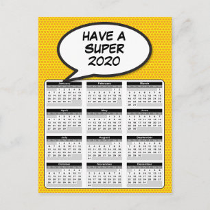 Stripboek Pop Art Speech Bubble 2020 Kalender Briefkaart