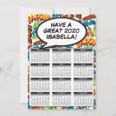 Stripboek Pop Art Speech Bubble 2020 Kalender Kaart (Voorkant)