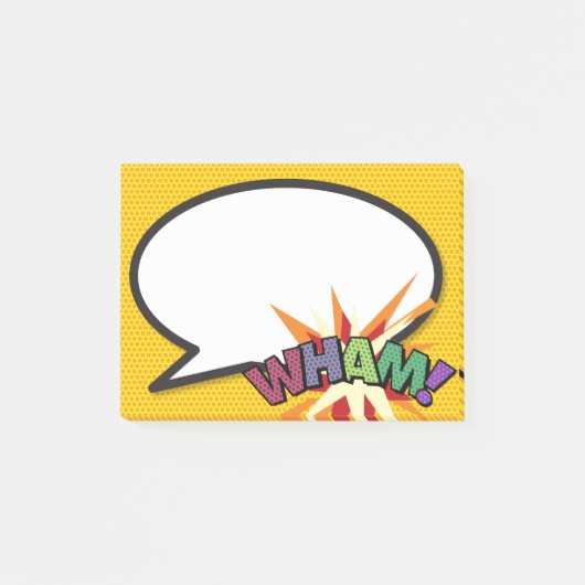 Stripboek Pop Art Spraakballon WHAM Post-it® Notes (Voorkant)