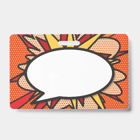 Stripboek Pop Art Spreekwolk Badge (Voorzijde)