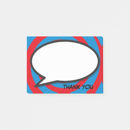 Stripboek Pop Art Spreekwolkendank Je Post-it® Notes (Voorkant)