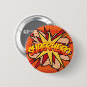Stripboek Pop Art SUPERHELD Ronde Button 5,7 Cm (Voorkant /achterkant)