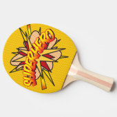 Stripboek Pop Art SUPERHERO Modern Trendy Tafeltennisbatje (Zijkant)