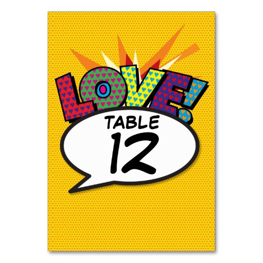 Stripboek Pop Art Tafelnummer (Achterkant)