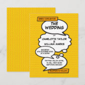Stripboek Pop Art Trouw Uitnodiging (Voorkant / Achterkant)