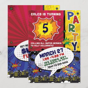 Stripboek Pop Art Verjaardagsfeest Kaart