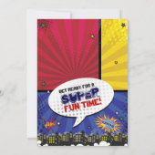 Stripboek Pop Art Verjaardagsfeestje Kaart (Achterkant)