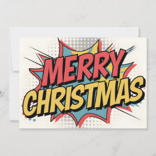 Stripboek Pop Art Vrolijke kerst Kaart