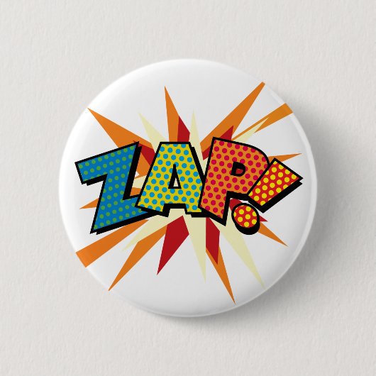 Stripboek Pop Art ZAP! Ronde Button 5,7 Cm (Voorkant)