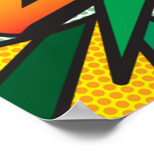 Stripboek Pop Art ZAP Superheld Poster (Hoek)