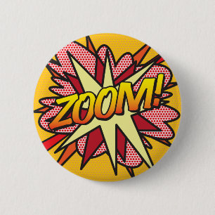 Stripboek Pop Art ZOOM! Ronde Button 5,7 Cm