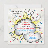 Stripboek Pop Kunst Afstudeerfeest Uitnodiging! Kaart (Achterkant)