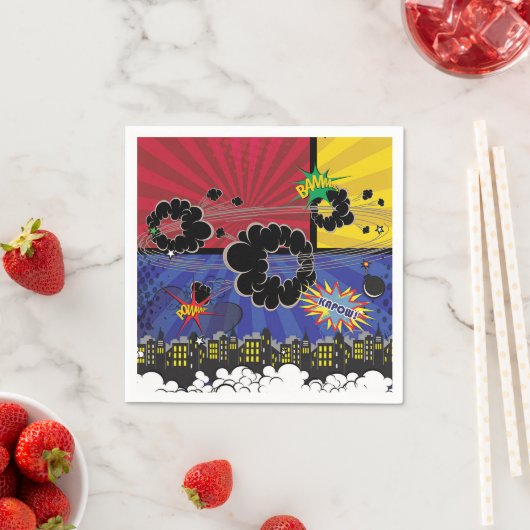 Stripboek Pop Kunst Kleurrijk Verjaardagsfeest Servet (Insitu)