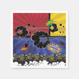 Stripboek Pop Kunst Kleurrijk Verjaardagsfeest Servet