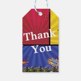 Stripboek Pop Kunst Verjaardagsfeestje Favor Cadeaulabel