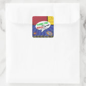 Stripboek Pop Kunst Verjaardagsfeestje Favor Vierkante Sticker (Tas)