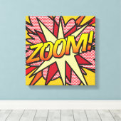 Stripboek Pop Kunst ZOOM Superhero Canvas Afdruk (Insitu (Houten vloer))