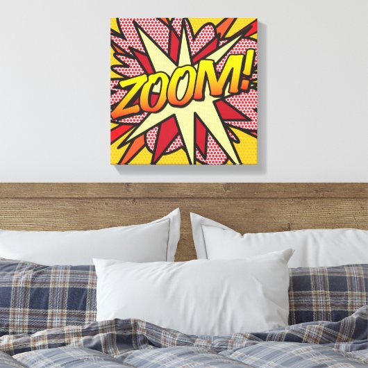 Stripboek Pop Kunst ZOOM Superhero Canvas Afdruk (Insitu (Slaapkamer))