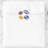 Stripboek Pow! Uitbarstingen Ronde Sticker (Tas)