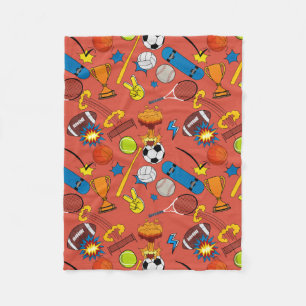 Stripboek Retro Sport Atletiekballen Fleece Deken