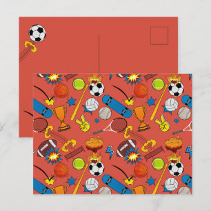 Stripboek Retro Sportatletiekballen Briefkaart