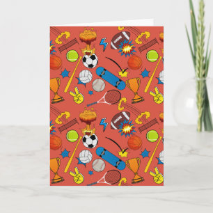 Stripboek Retro Sportatletiekballen Kaart