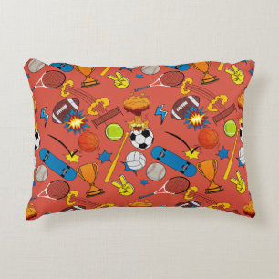 Stripboek Retro Sportieve Ballen Accent Kussen