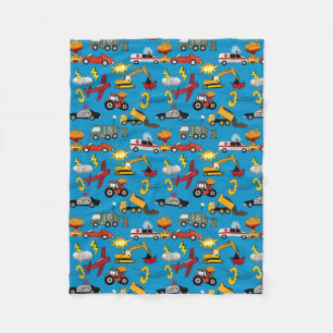 Stripboek Retro Trucks Auto's Voertuigen Vliegtuig Fleece Deken
