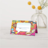 STRIPBOEK SPRAAK BUBBEL GEEK NERD BRUILOFT PLAATSKAARTJE (Voorkant)