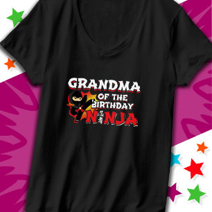 Stripboek Stijl Feest Oma van Verjaardag Ninja T-shirt
