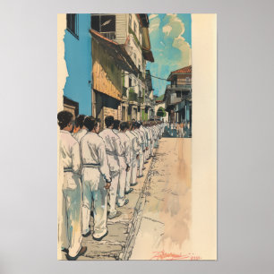 Stripboek stijl Poster, full-color illustratie, Poster