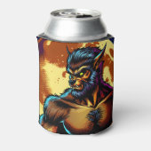 Stripboek Stijl Weerwolf voor Volle Maan Blikjeskoeler (Blikje Achterkant)