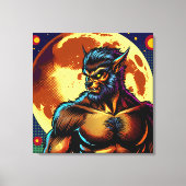 Stripboek Stijl Weerwolf voor Volle Maan Canvas Afdruk (Voorkant)