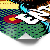 Stripboek Stijl Weerwolf voor Volle Maan Perfect Poster (Hoek)