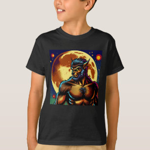 Stripboek Stijl Weerwolf voor Volle Maan T-shirt
